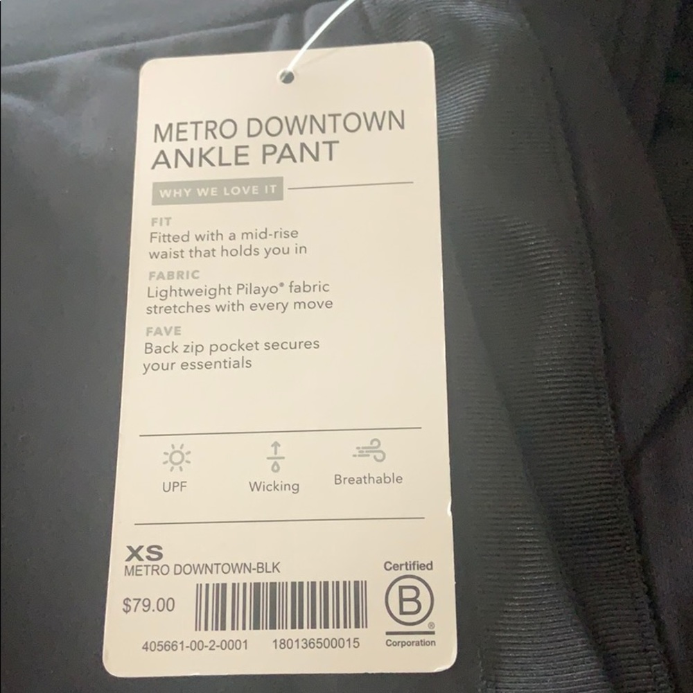 ATHLETA Metro Downtown Ankle Pant Black NWT - Picture 3 of 3